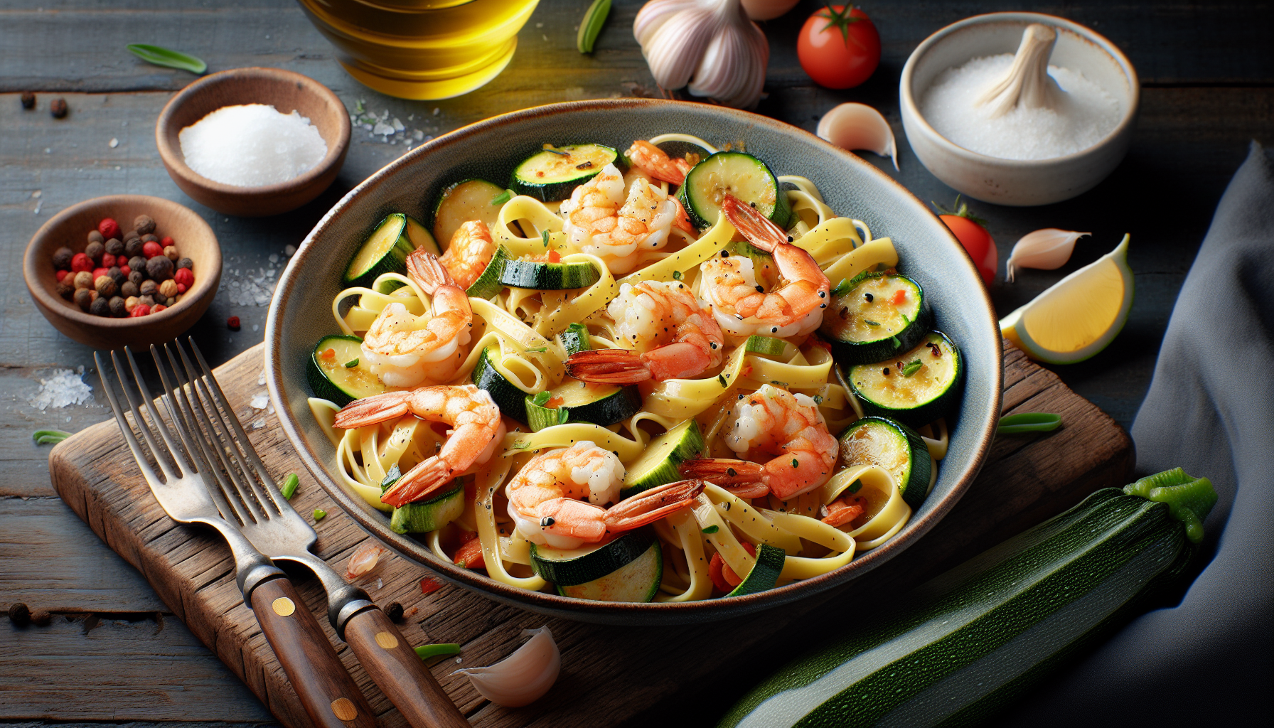 pasta con gamberetti e zucchini